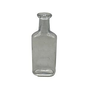 vintage Glass Bottle Clear Rectangle Shaped Apothecary Medicine Container READ